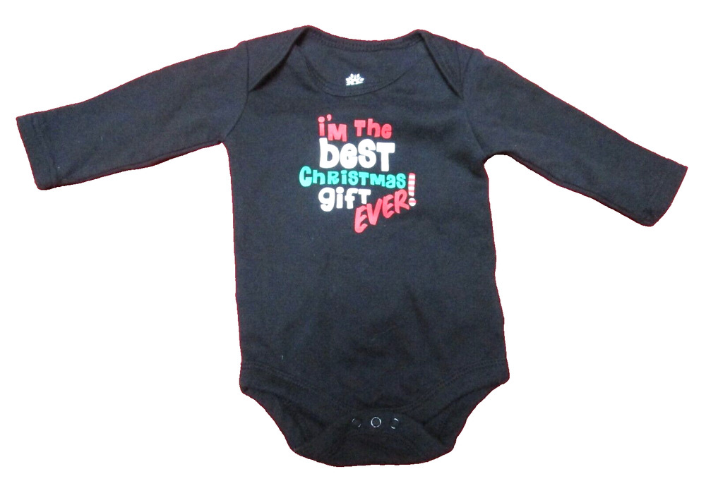 Infant Black Holiday Bodysuit One Piece Best Christmas Gift Ever Size 0–3 Months